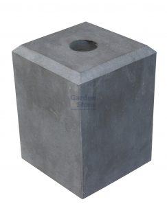 poer met facet natuursteen grijs gat